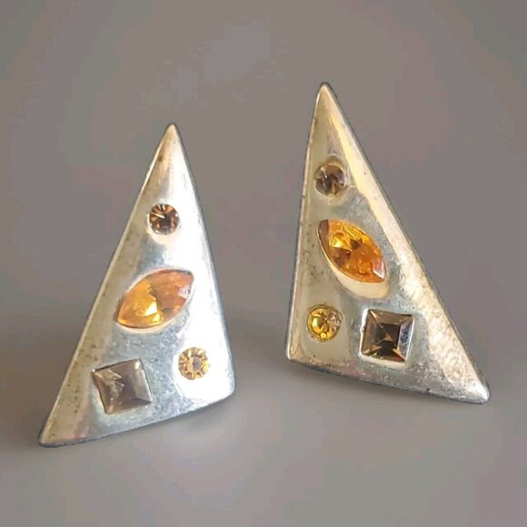 3 Earrings Retro 80's Geometric Fashion Jewelry For Pierced - Picture 4 of 9